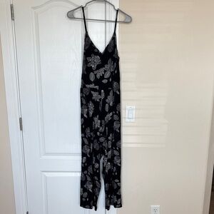 Roxy Black and Gray Floral Jumpsuit